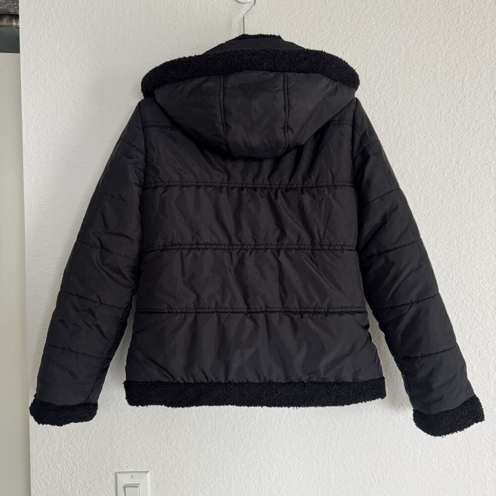 Maralyn & Me Hooded Black Puffer Jacket Quilted Women’s (Junior) Size M - Picture 6 of 16